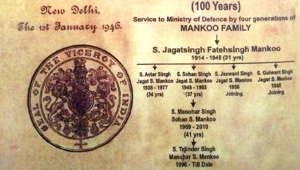 Ramgarhia Personalities, Mankoo Family